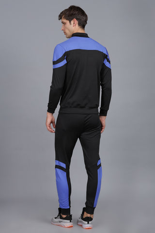 Royal Blue | Black V Curve 4 Way Stretchable Dry Fit Track Suit