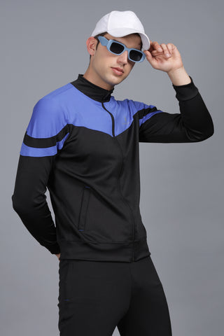 Royal Blue | Black V Curve 4 Way Stretchable Dry Fit Track Suit