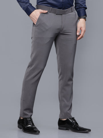 Premium 4Way Stretchable Shiny Dark Grey Formals