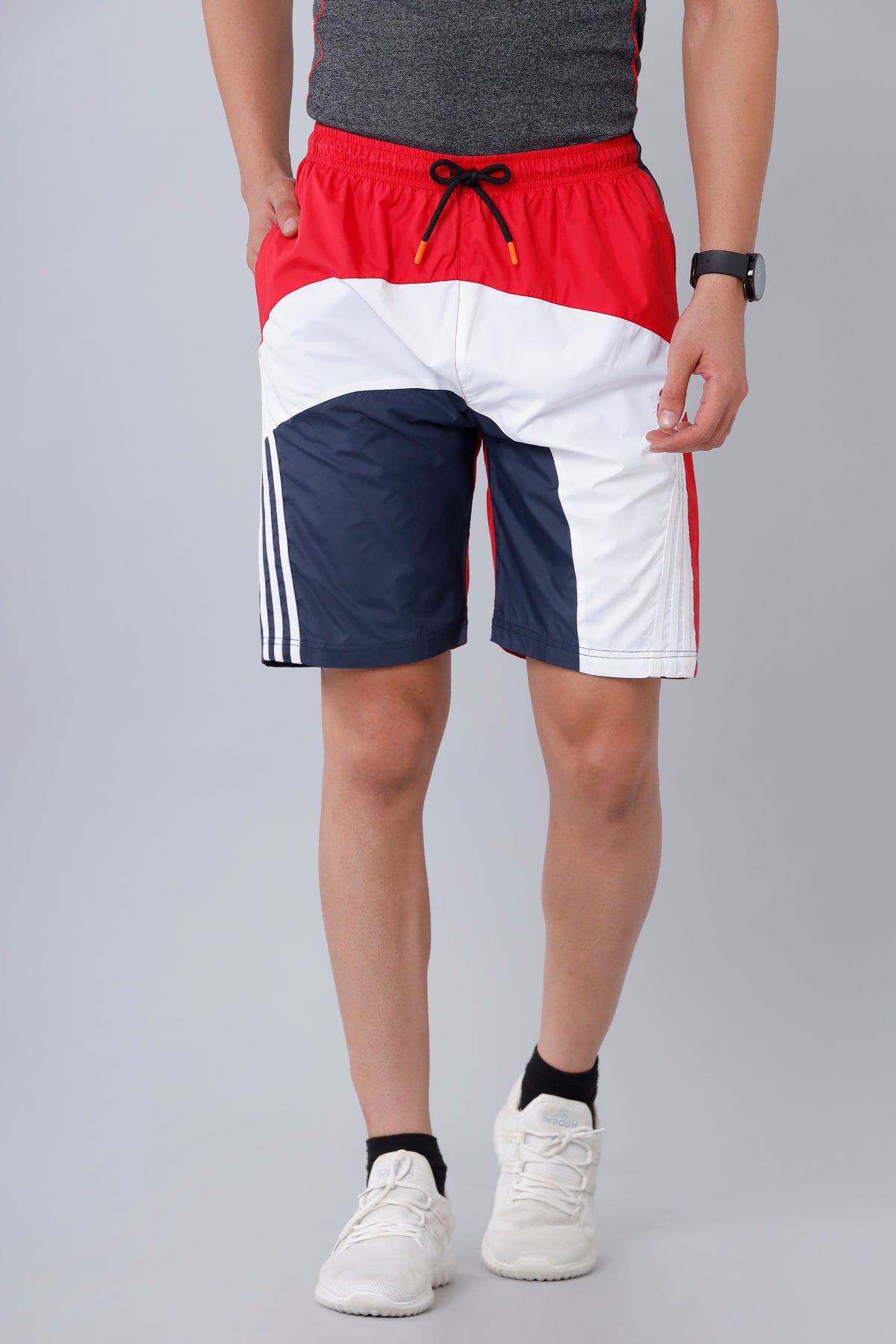 Unisexual Tri-color Dry Fit Shorts