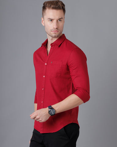 Chilli Red Linen Shirt