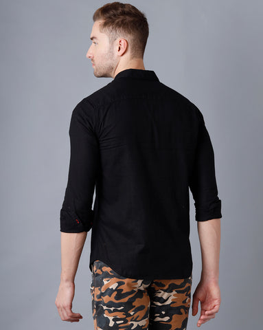 Obsidian Black Linen Shirt