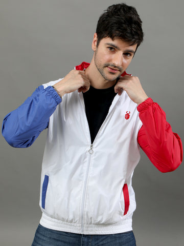 Blue | White | Red Unisexual Slim Fit Windcheater