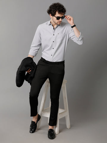 Light Grey Premium Oxford Cotton Slim Fit Shirt