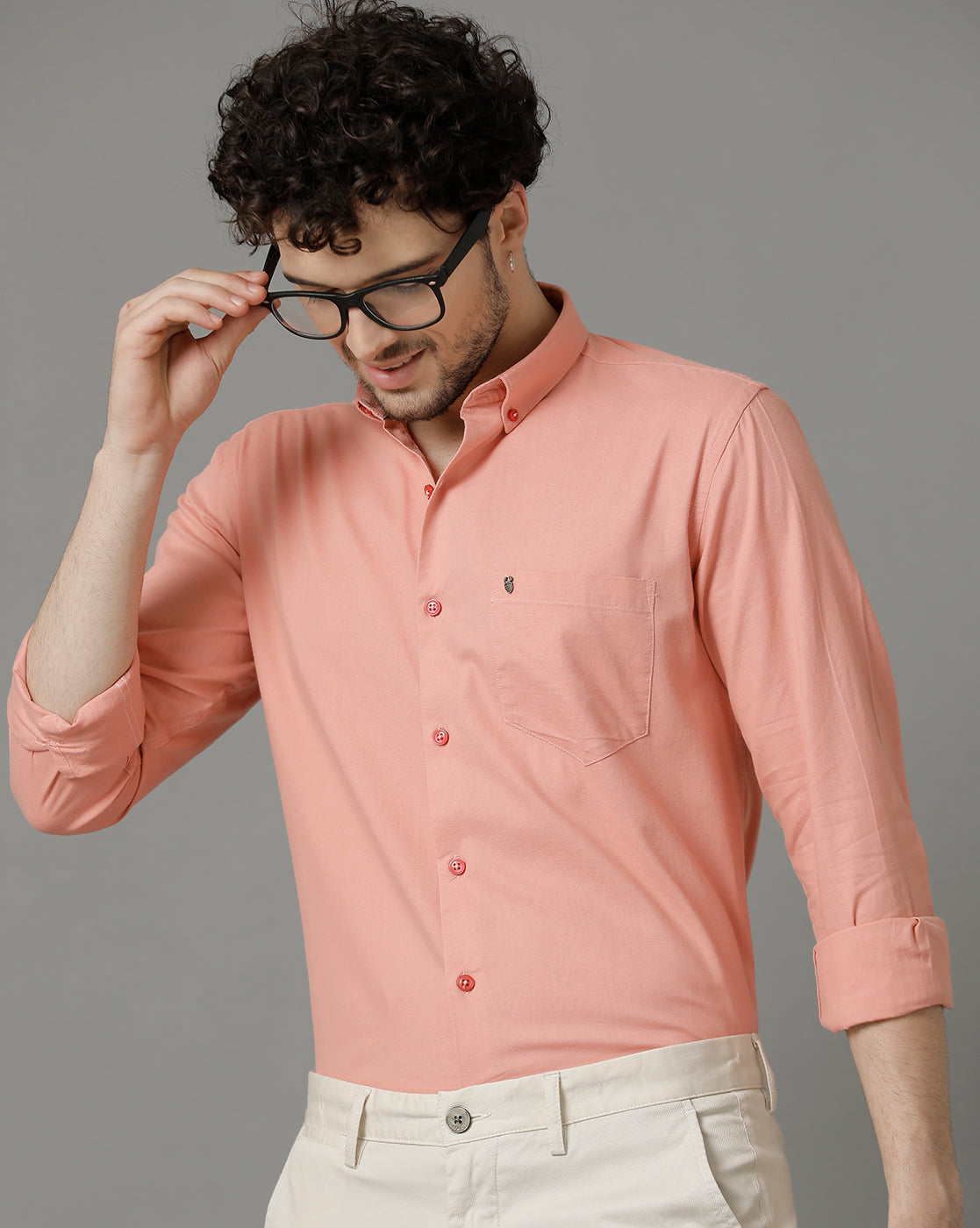 Light Pink Premium Cotton Slim Fit Shirt