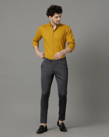 Mustard Yellow Premium Cotton Slim Fit Shirt