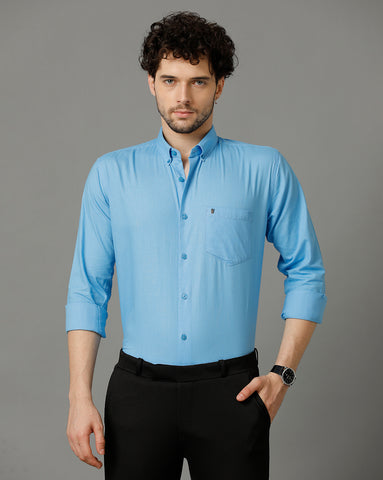 Light Blue Premium Cotton Slim Fit Shirt