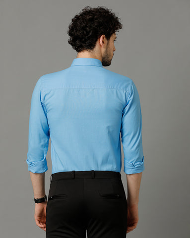 Light Blue Premium Cotton Slim Fit Shirt