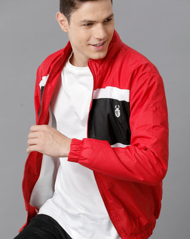 Black | White | Red Unisexual Slim Fit Windcheater