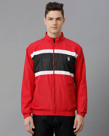 Black | White | Red Unisexual Slim Fit Windcheater