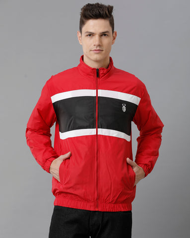 Black | White | Red Unisexual Slim Fit Windcheater