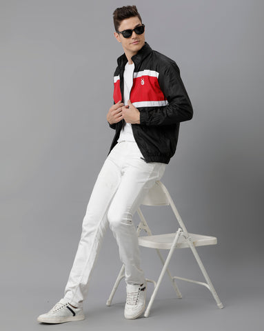 Red | White | Black Unisexual Slim Fit Windcheater