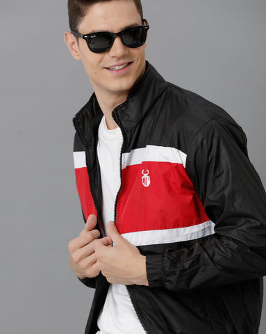 Red | White | Black Unisexual Slim Fit Windcheater