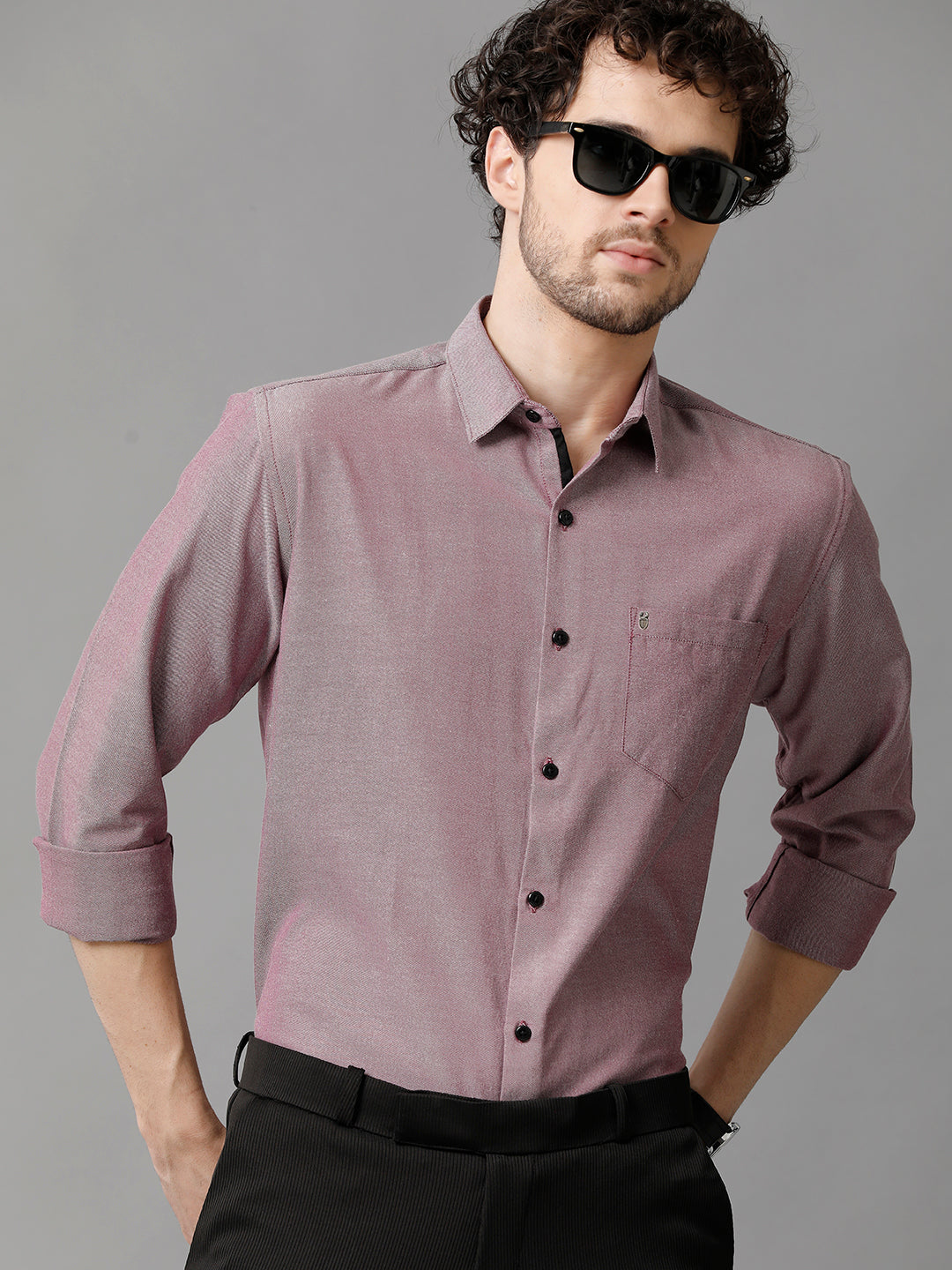 Nude Pink Premium Oxford Cotton Slim Fit Shirt