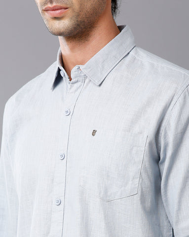 Grey Linen Full Sleeve Shirt
