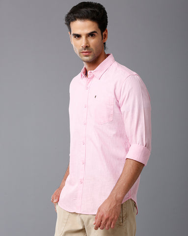 Pink Linen Full Sleeve Shirt