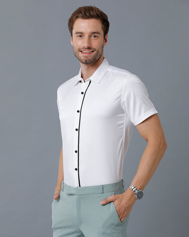 Pearl white solid shirt
