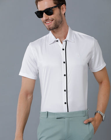 Pearl white solid shirt