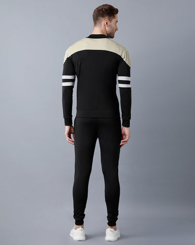 Kakhi | Black 4 Way Lycra Dry Fit Track Suit