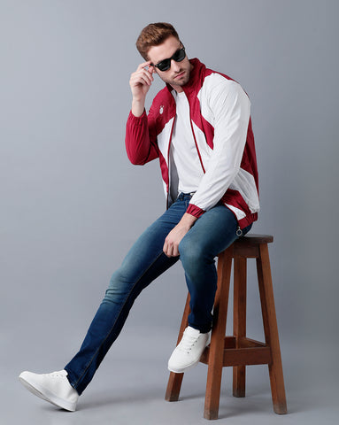 Red | White Slim Fit Windcheater