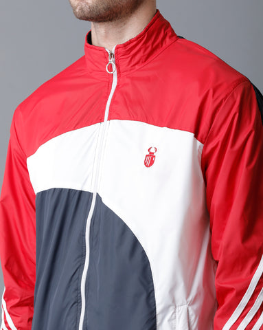 Red | White | Navy Blue Tricolor Slim Fit Windcheater