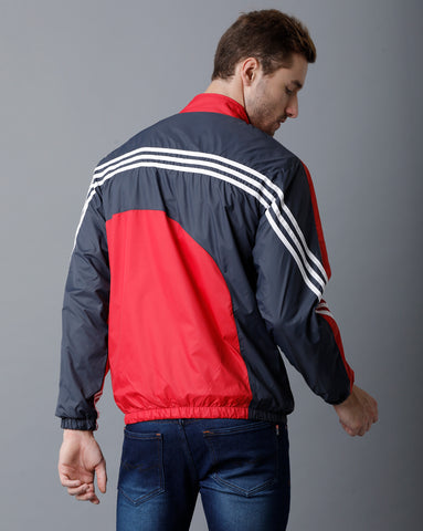Red | White | Navy Blue Tricolor Slim Fit Windcheater