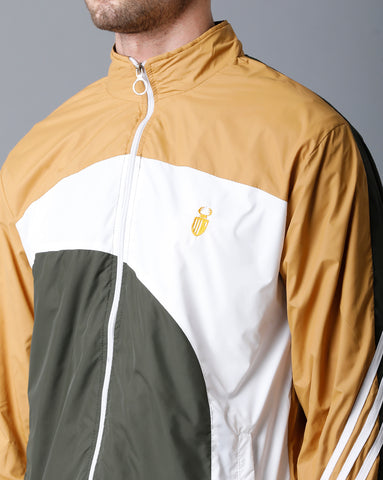 Mustard | White | Green Tricolor Slim Fit  Windcheater